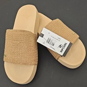 Rip Curl Women's Tan Slide Sandals-NWT-Size 8